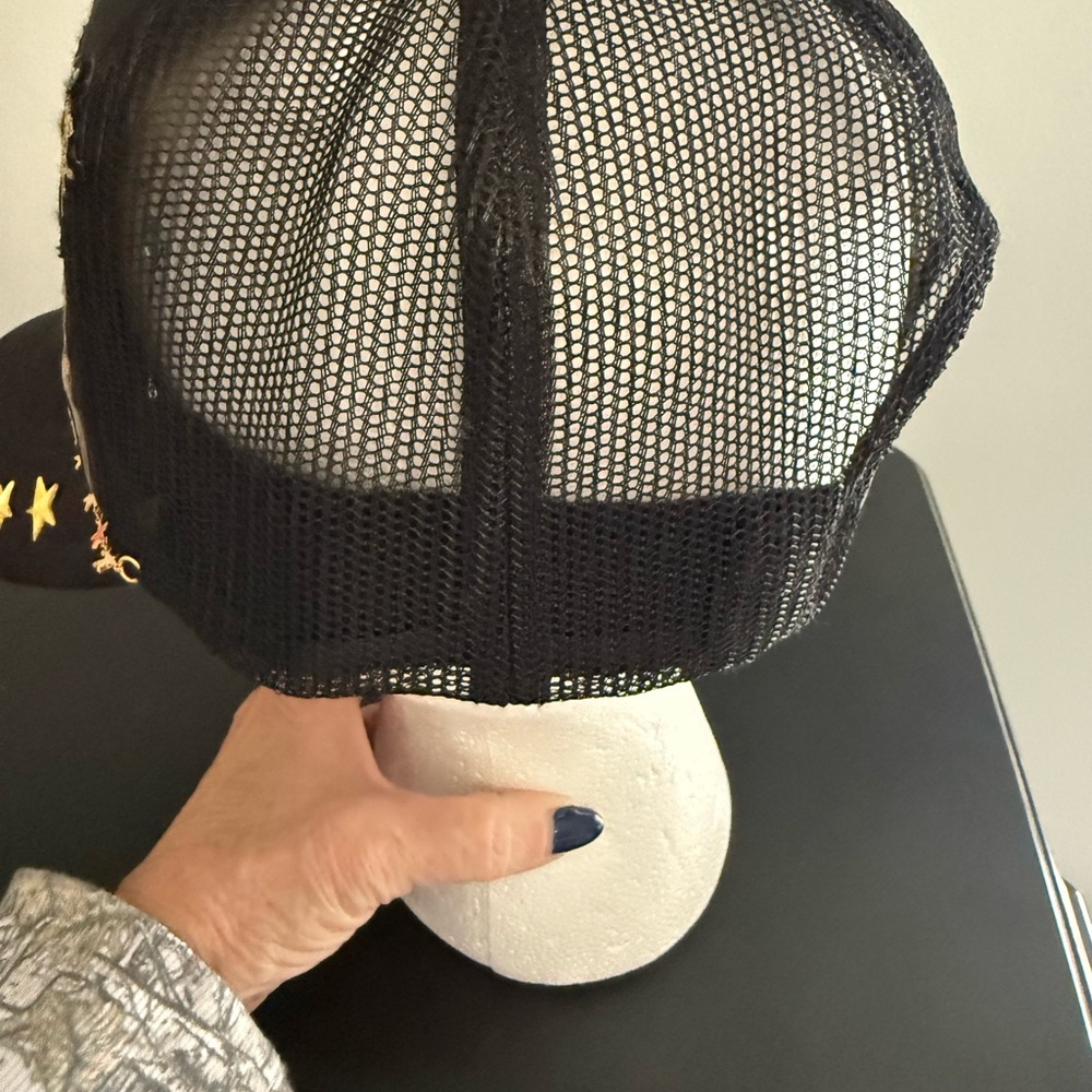 Custom Made Black Cap with Embroidered Patches *NEW WITHOUT TAGS* - Picture 8 of 16